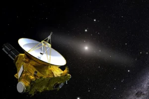 Artist’s illustration of NASA’s New Horizons spacecraft in the outer solar system Joe Olmsted/STScI