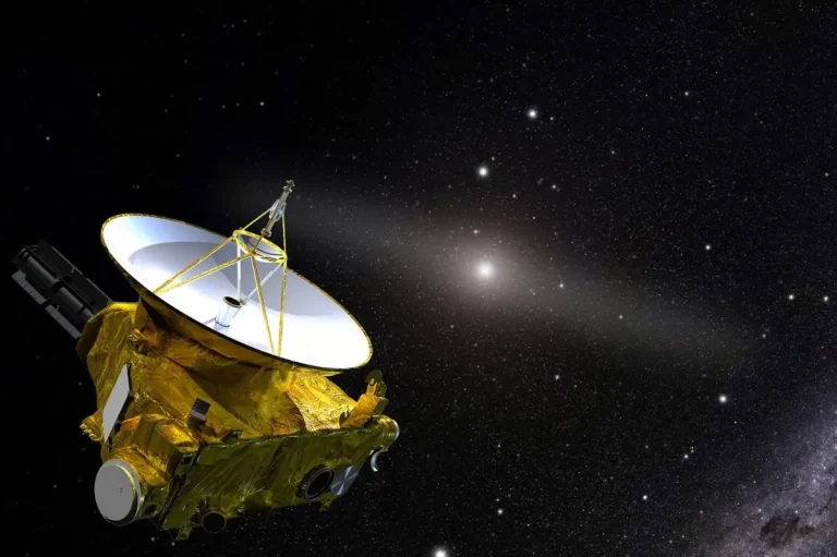Artist’s illustration of NASA’s New Horizons spacecraft in the outer solar system Joe Olmsted/STScI